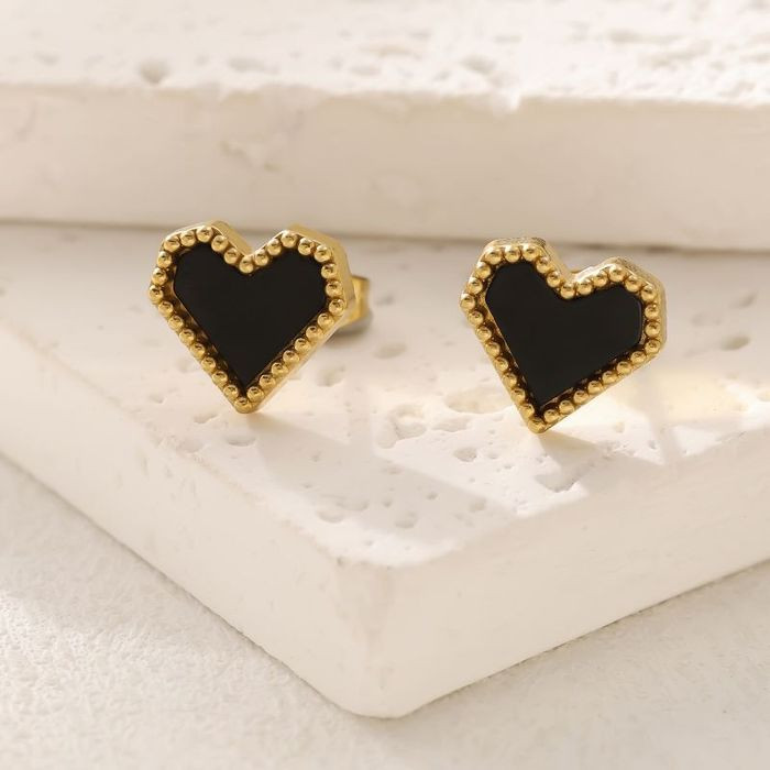 Серьги-пусеты Сердца полосатые CJM70339 Серьги-пусеты Сердца полосатые CJM70339