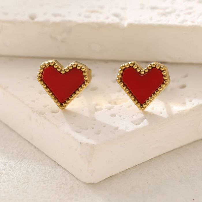 Серьги-пусеты Сердца полосатые CJM70339 Серьги-пусеты Сердца полосатые CJM70339