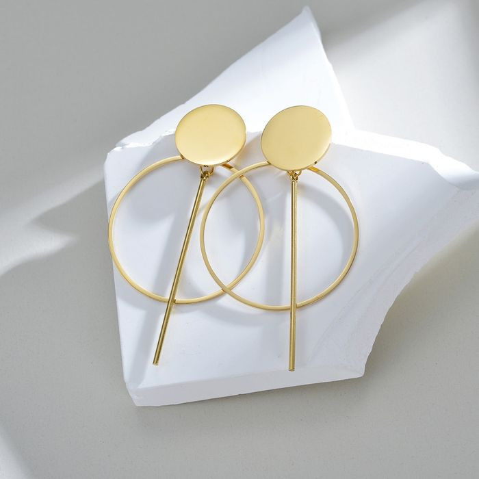 Геометричные серьги «Кольцо и линия» J11577MSK