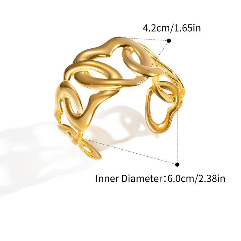 Браслет жесткий широкий с крупным ажурным плетением CJN49741