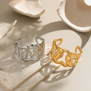 Браслет жесткий широкий с крупным ажурным плетением CJN49741 Браслет жесткий широкий с крупным ажурным плетением CJN49741