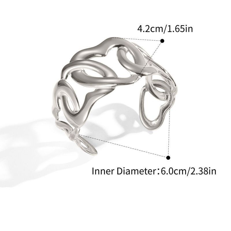 Браслет жесткий широкий с крупным ажурным плетением CJN49741