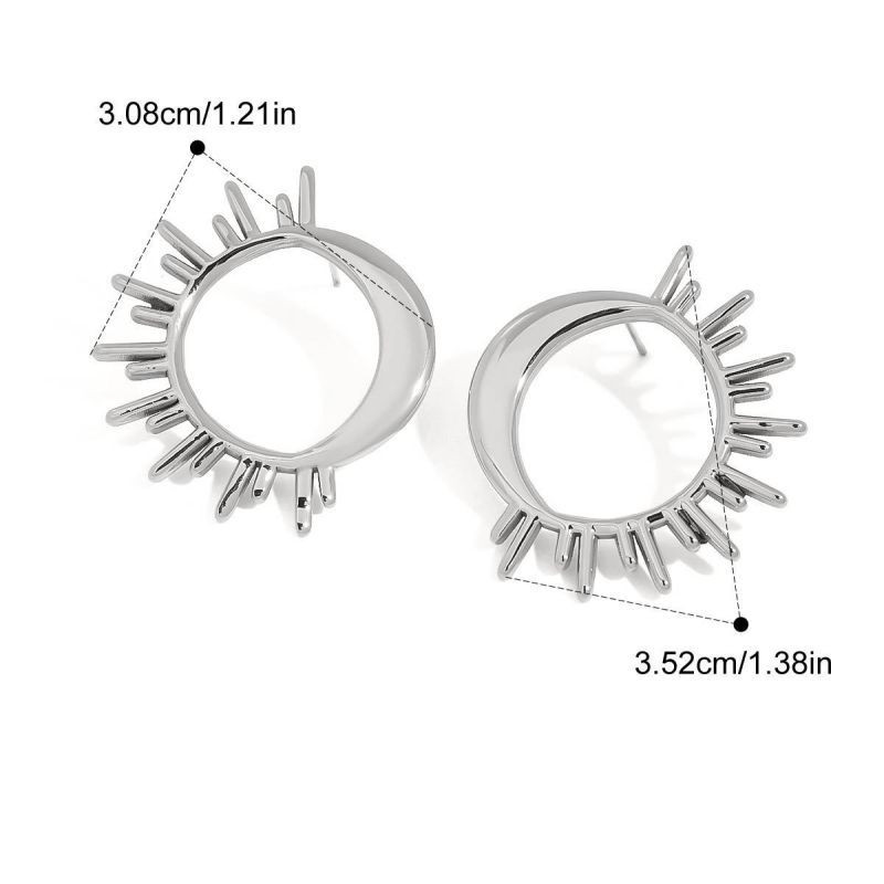 Серьги Солнце и Месяц ажурные CJL16721