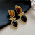 Винтажные серьги с тигровым глазом и ониксом CJP40690