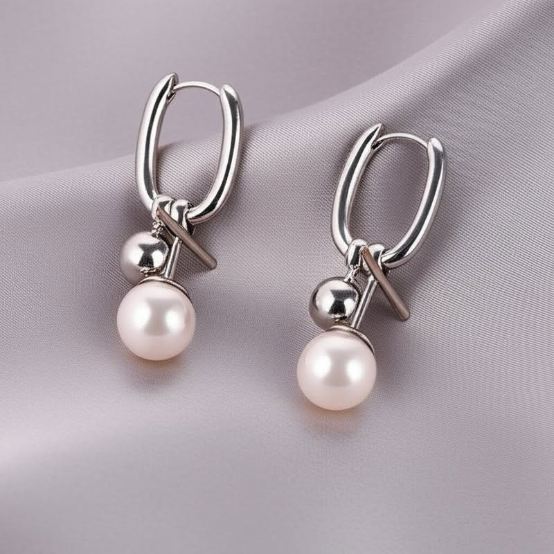 Серьги-конго ювелирный сплав ассиметричные с жемчужиной 1J11900CJJ Серьги-конго ювелирный сплав ассиметричные с жемчужиной 1J11900CJJ