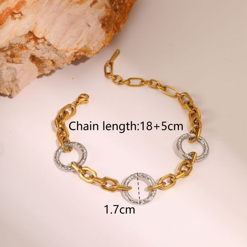 Браслет комбинированный из цепей и литых колец CJP85921