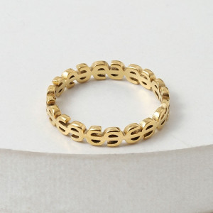 Кольцо стальное с напылением золотом доллар J10168CJJ