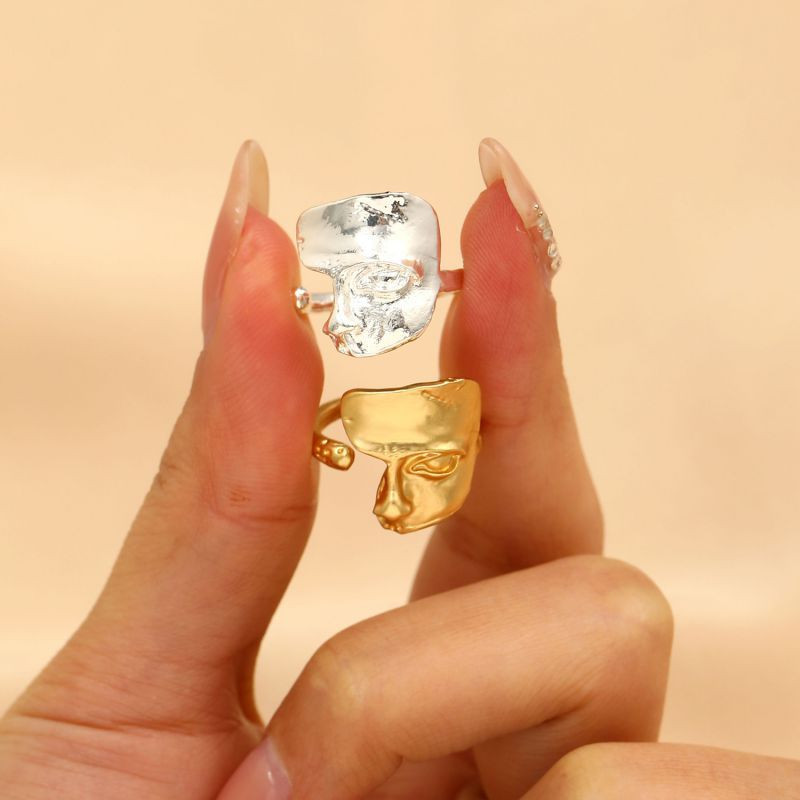 Кольцо с абстрактным лицом в стиле ар-нуво CJL92461