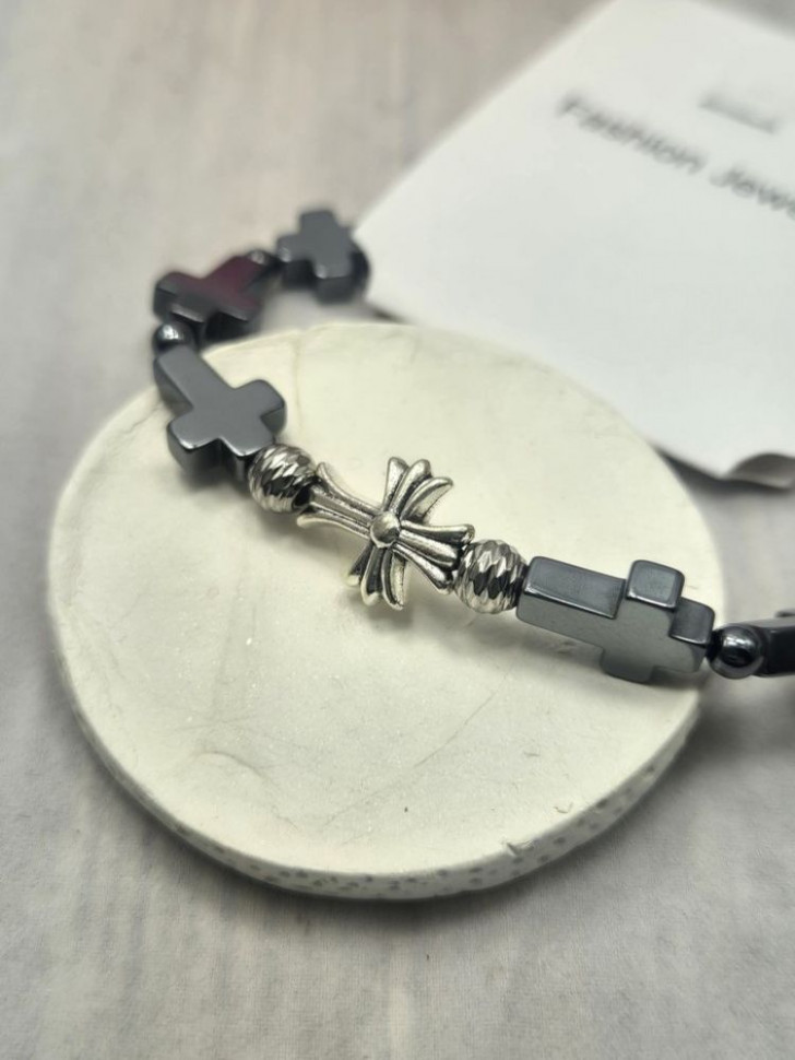 Браслет стальной с черными крестами J10768CJJ