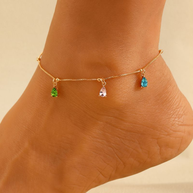 Изящный анклет с золотистыми бусинами CJH67016