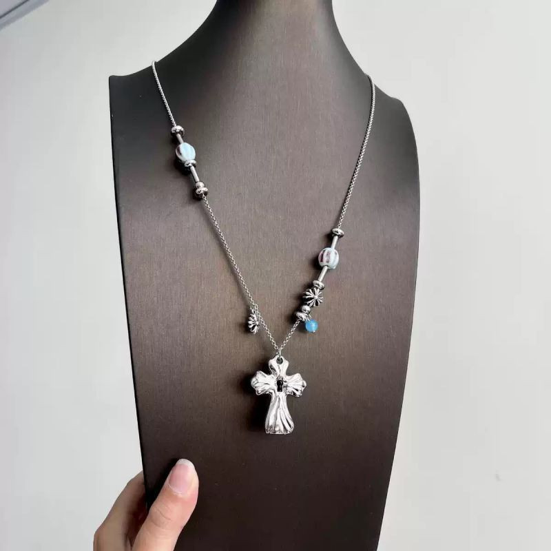 Серебряное колье с крестом CJZ43438