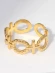 Кольцо стальное с напылением золотом женский знак J10171(CJJ)