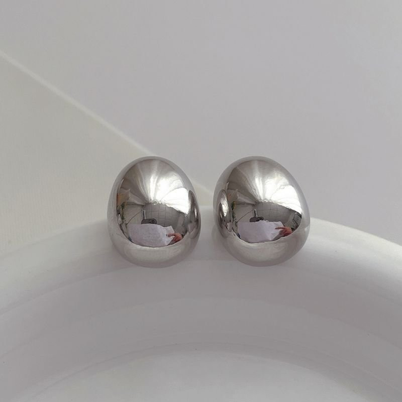 Серьги-пусеты «Объемные капли» серебро N85477