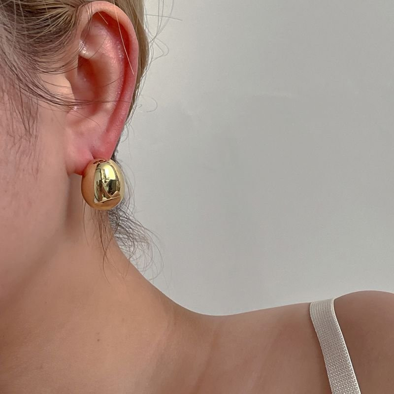 Серьги-пусеты «Объемные капли» серебро N85477