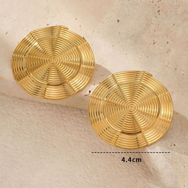 Серьги-пусеты Диски с концентрическим рельефом CJL83709