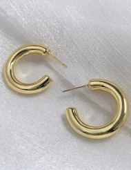 Серьги латунь с напылением золотом кольцо J10026(CJJ)