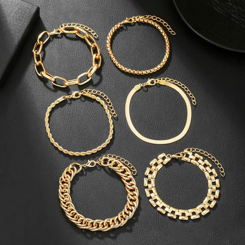 Комплект браслетов из цепей разного плетения CJT20955