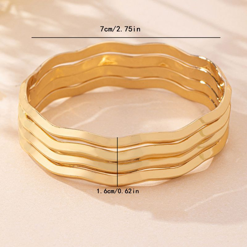 Браслет жесткий многоярусный из четырех тонких линий CJM14408