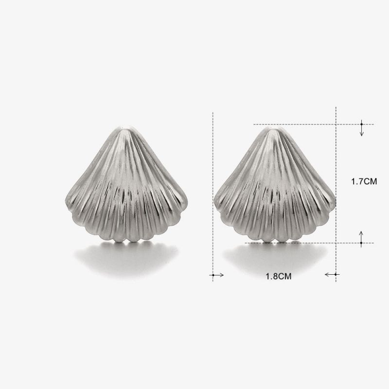 Серьги-пусеты Ракушки-гребешки гладкие CJN27812