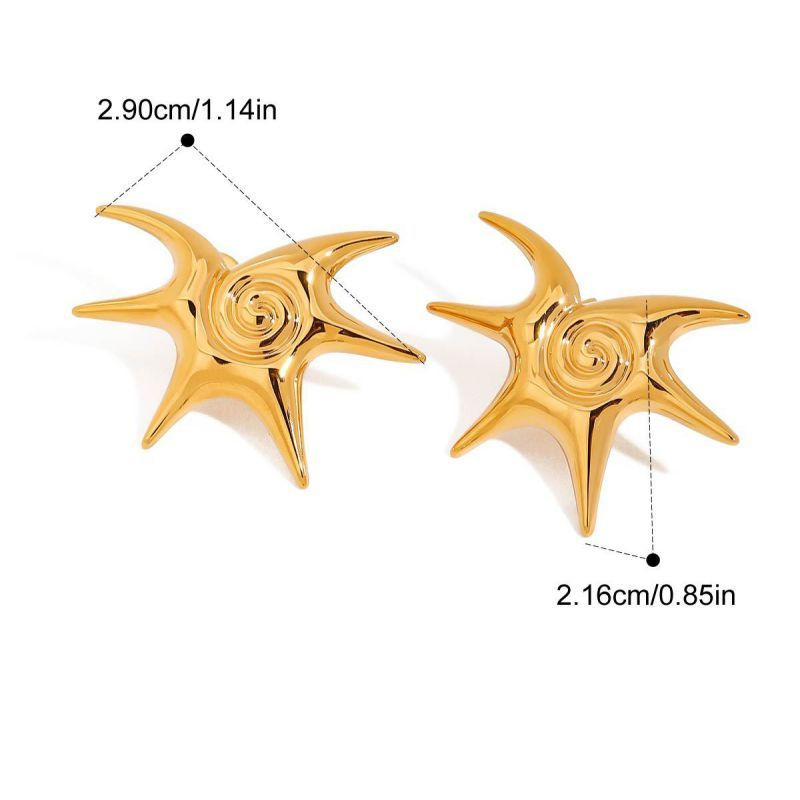 Серьги-пусеты Звезды объемные фактурные CJL33904