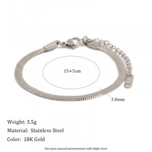 Серебряный браслет из стали с рыбьей костью CJZ47671