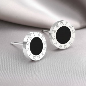 Серьги-пусеты Римский циферблат Silver 1J11961CJJ