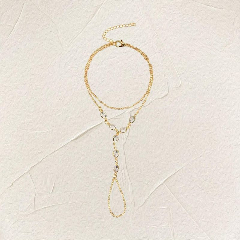 Слейв-браслет мерцающие капли на изящной цепочке CJF11333