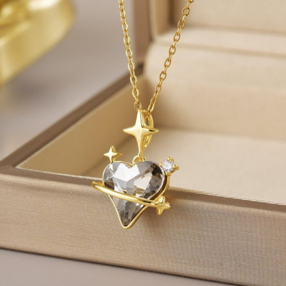 Колье медицинская сталь с напылением золотом J11343CJJ