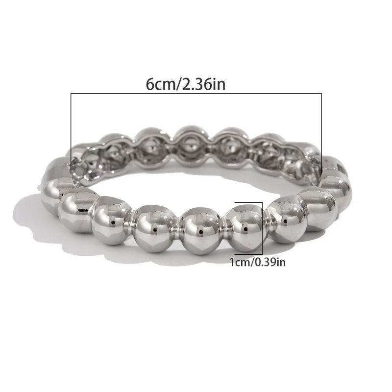 Браслет жесткий из крупных металлических бусин CJL16312