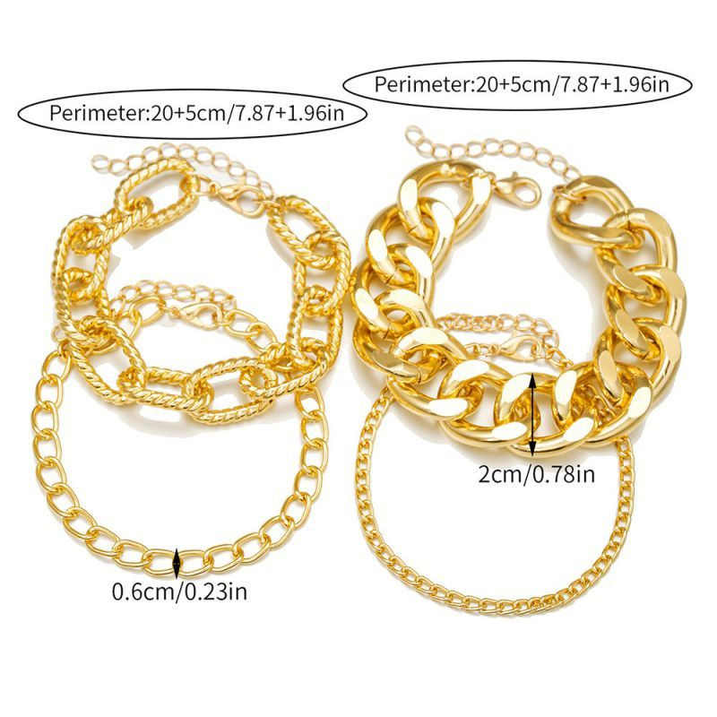 Комплект браслетов-цепочек в серебристом цвете CJT20952 Комплект браслетов-цепочек в серебристом цвете CJT20952