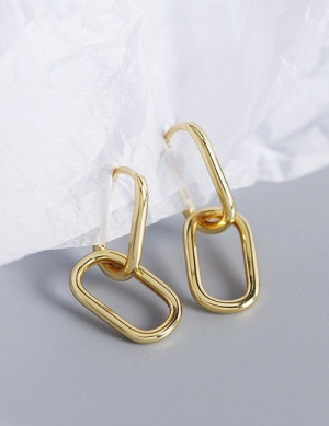 Серьги-конго в форме вытянутых звеньев G41817 Серьги-конго в форме вытянутых звеньев G41817