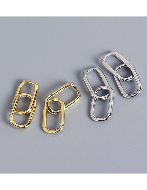 Серьги-конго в форме вытянутых звеньев G41817