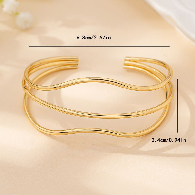 Браслет жесткий тройной с волнообразным дизайном CJM14411