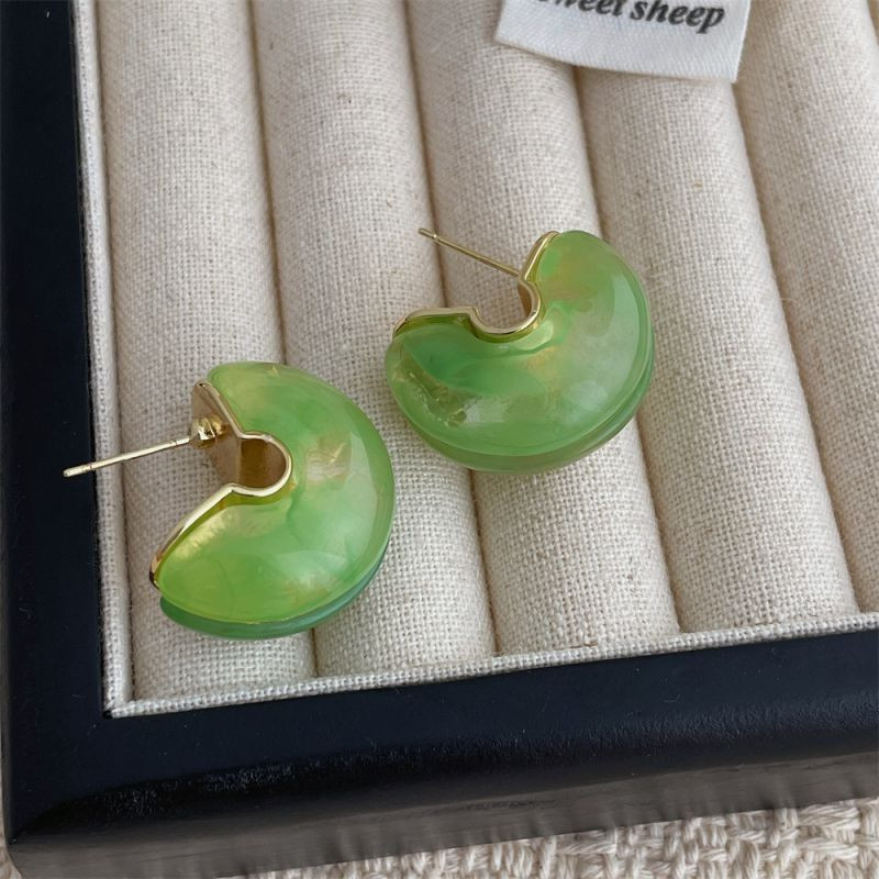 Серьги-полукольца с эффектом черепахового панциря CJM16115