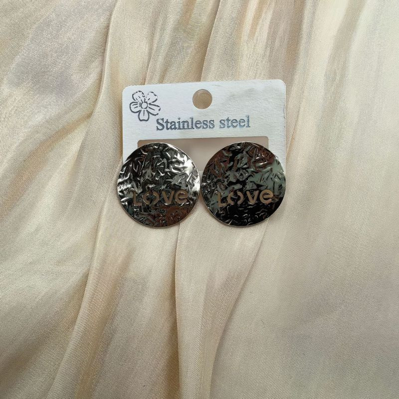 Серебряные серьги из стали со спиралью CJZ36887