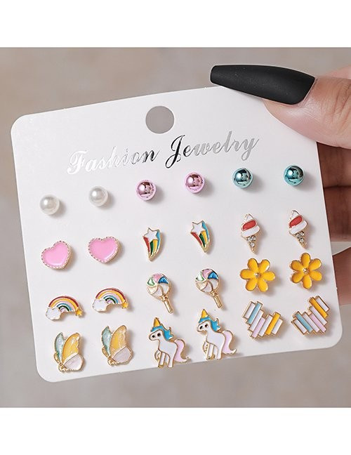 Большой детский набор пусет с единорогами радугами и сладостями M13114