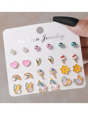 Большой детский набор пусет с единорогами радугами и сладостями M13114 Большой детский набор пусет с единорогами радугами и сладостями M13114