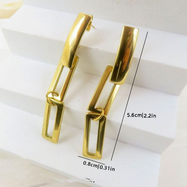 Серьги Висячие Прямоугольники на цепочке CJL35958