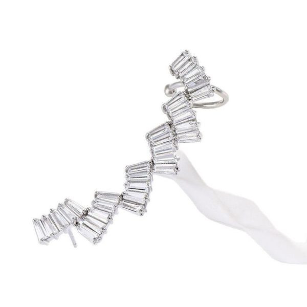 Длинный кафф-зигзаг с кристаллами багетной огранки CJL91702 Длинный кафф-зигзаг с кристаллами багетной огранки CJL91702