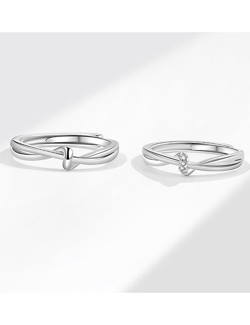 Кольцо с изящным узлом в серебристом цвете M19159