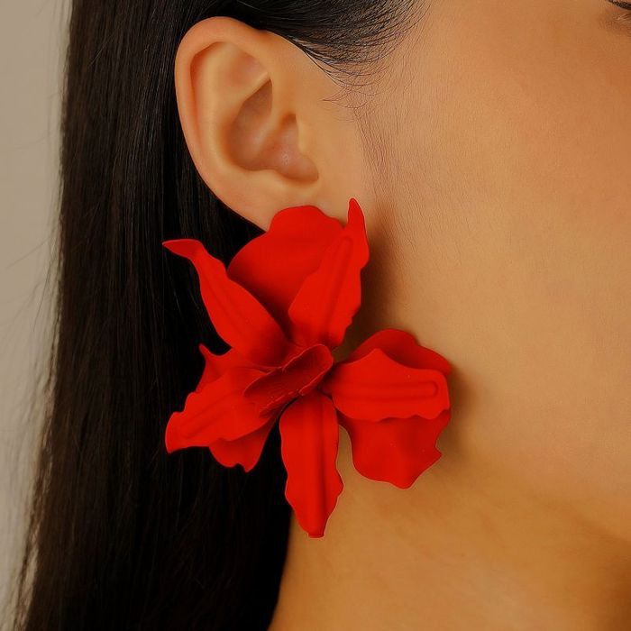 Акцентные серьги-пусеты яркие орхидеи CJM59924