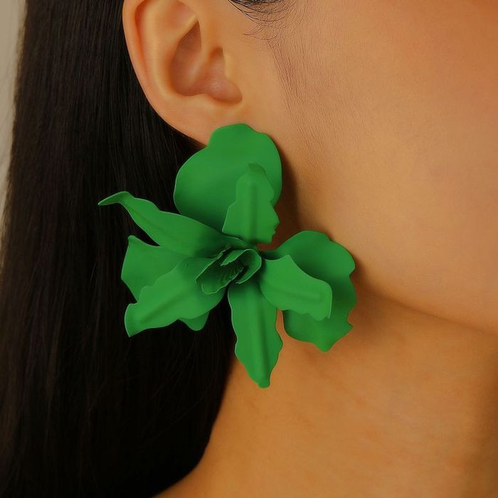 Акцентные серьги-пусеты яркие орхидеи CJM59924