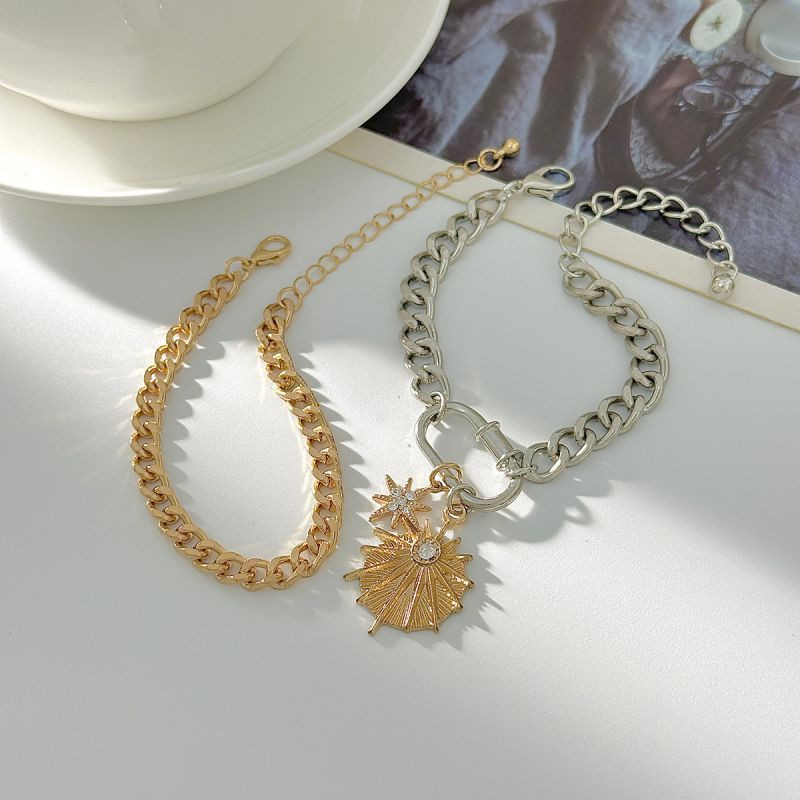 Комплект браслетов-цепочек с подвеской-ракушкой CJT03666