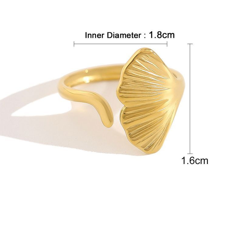 Разомкнутое кольцо в форме листа Гингко CJN25361