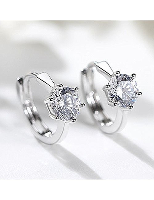 Миниатюрные серьги-конго с крупным сияющим кристаллом L77280 Миниатюрные серьги-конго с крупным сияющим кристаллом L77280