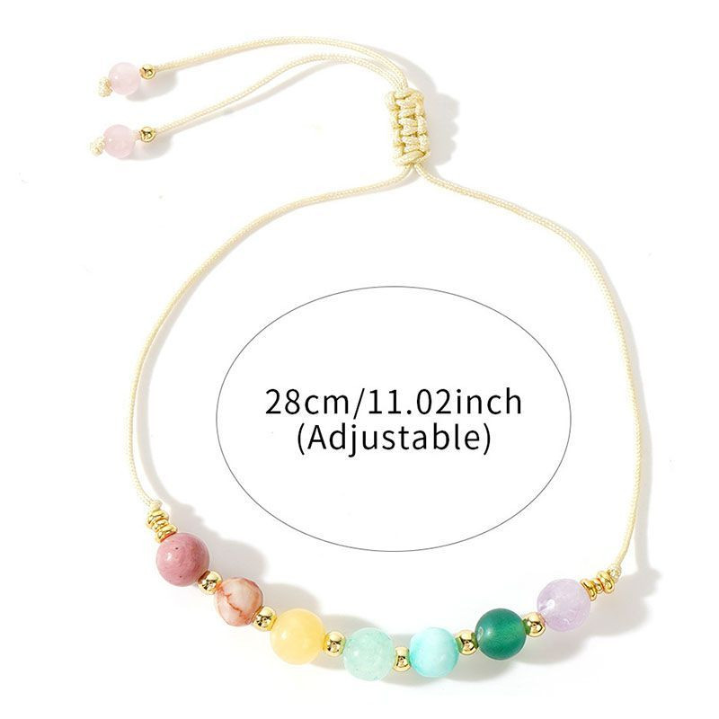 Браслет-нить с разноцветными камнями CJH68226