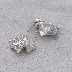 Серьги ювелирный сплав мятое серебро серебряный гвоздик 1J11905CJJ