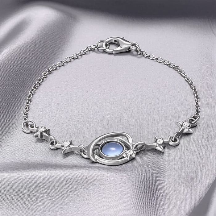 Браслет цепочка с овальной вставкой J10793CJJ Браслет цепочка с овальной вставкой J10793CJJ