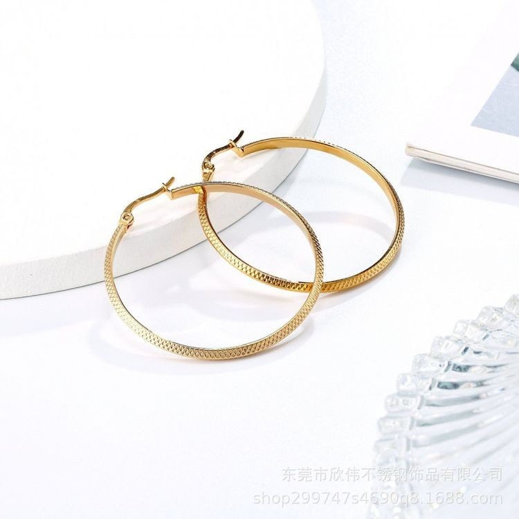 Серьги медицинская сталь с напылением золотом J10371(CJJ)