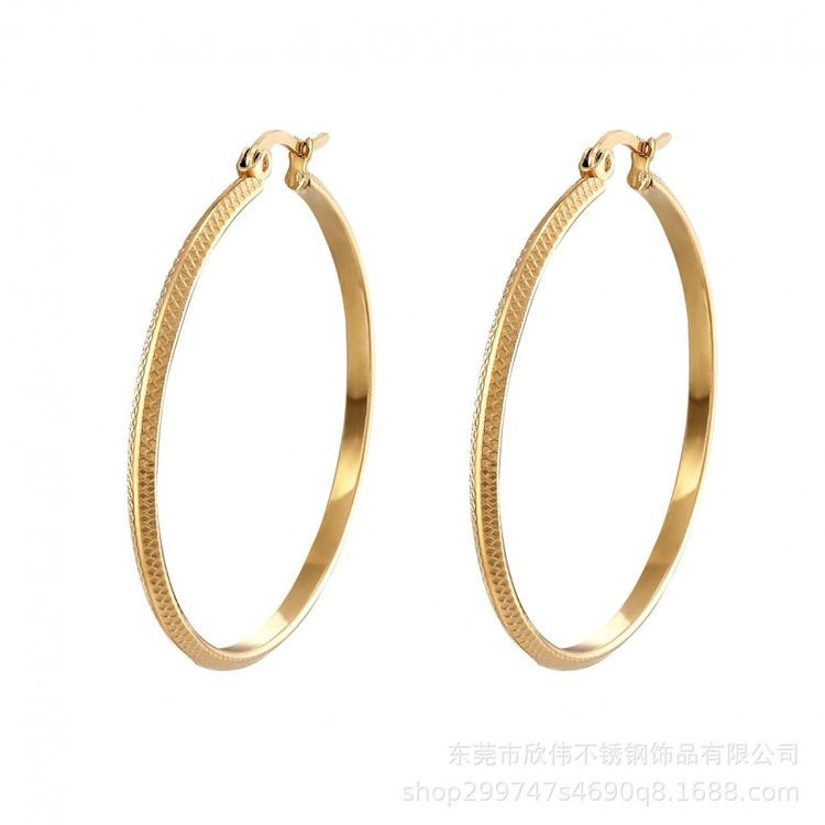 Большие классические серьги-кольца конго с глянцевым блеском J10371(CJJ)